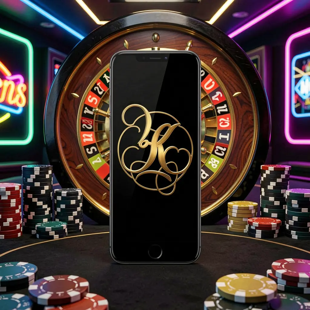 VEGASPH mobile casino application scene featuring a phone in the center with a roulette wheel and poker chips in the background, illuminated by glowing neon lights in a premium black and gold style VEGASPH mobile casino application scene featuring a phone in the center with a roulette wheel and poker chips in the background, illuminated by glowing neon lights in a premium black and gold style